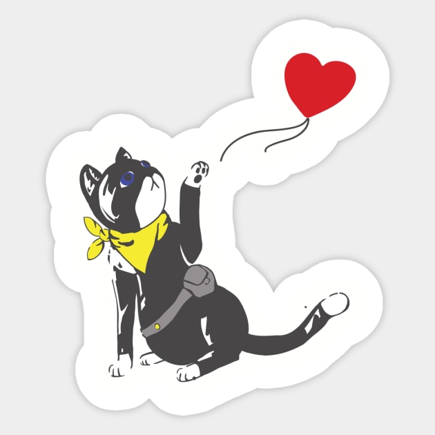 Banksy's Heart Sticker by BlondeFury